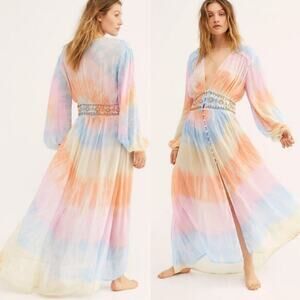 NWT Free People Tie Dye Summer Of Love Kimono XS Dress